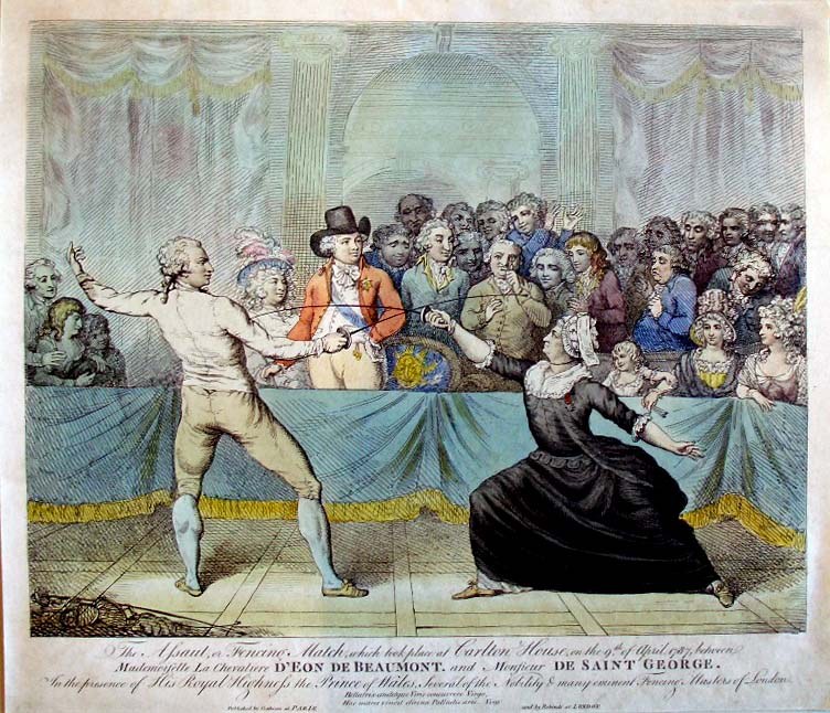 Фехтовальный ассо: шевалье де Сен-Жорж против шевалье д’Эон, 1789