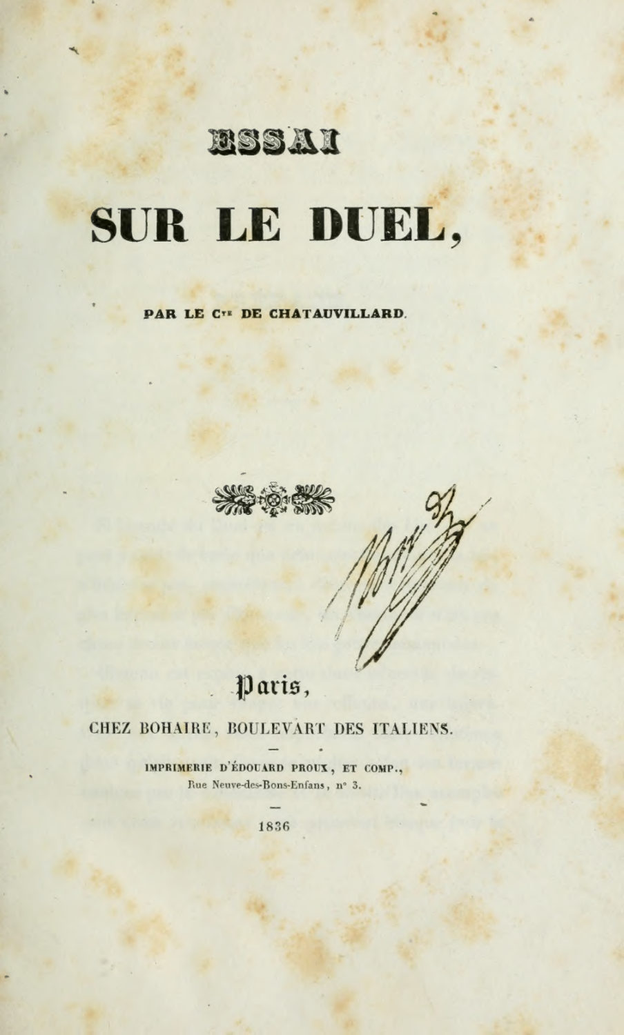 Essai sur le duel
